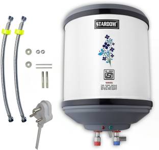 Stardom 25 L Storage Water Geyser (HOTMAT SERIES WITH INLET OUTLET PIPE AND ASSEMBLY KIT, White, Grey)