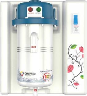 Adwhizz 1 L Storage Water Geyser (1 Litre Storage Portable Instant Water Heater Geyser with MCB (METTALIC BLUE), Mettalic Blue)