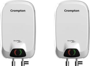 Crompton 3 L Instant Water Geyser (WGIWH RAPID JET (3KW),3 LTR,5Y WARANTY Pack of 2, White ,Grey)