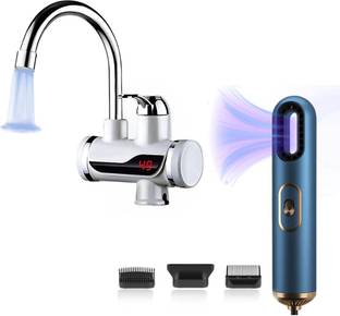 Elevea Combo Instant Hot Water Tap & 3-in-1 Handy Hairdryer - 15 Years Warranty Tankless Instant Water...
