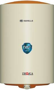 HAVELLS 10 L Storage Water Geyser with Flexi Pipe (Troica, Ivory Brown)