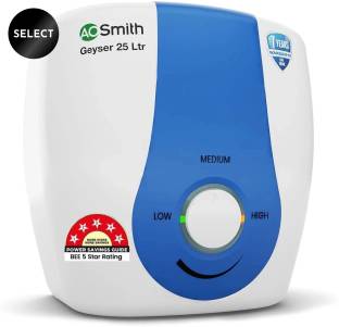 AO Smith SDS-GREEN-025 25 L Storage Water Geyser | 2kW | Vertical | Designed for high rise buildings with 8 bar pressure rating | Longer life in hard water conditions with Blue Diamond glass lined tank | BEE 5-star rating for superior energy efficiency and power savings | Free Installation