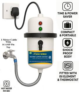 Ruchi World Dual LED Indicators, Fast Heating & Energy Efficient Design 1 L Instant Water Geyser