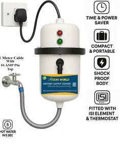 Ruchi World Dual LED Indicators, Fast Heating & Energy Efficient Design 1 L Instant Water Geyser