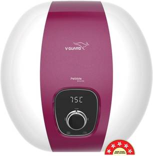 V-Guard 15 L Storage Water Geyser Flexi Pipes (Pebble Shine DG 15L, Grape Red, White)