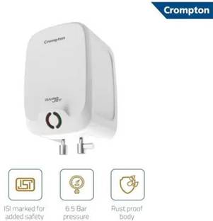 Crompton 3 L Instant Water Geyser (Rapid Jet 3L ( 3KW ) Water Heater Instant Wall Mount, White)