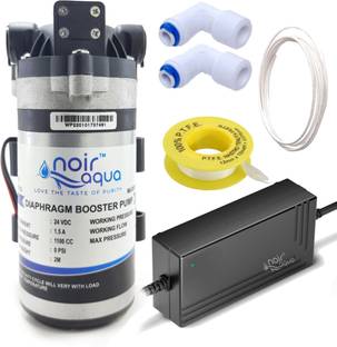 Noir Aqua Booster Pump 100 GPD Heavy Duty Diaphragm Motor + 24v DC SMPS Power Supply Diaphragm Water Pump