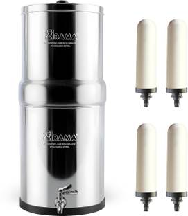 Rama Stainless Steel Non Electric Filter | 12L Storage, 4 Spirit Candles & SS Tap | 24 L Gravity Based...