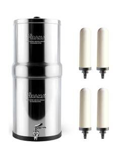 Rama Stainless Steel Non Electric Filter | 12L Storage, 4 Spirit Candles & SS Tap | 24 L Gravity Based...