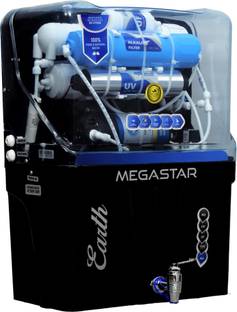 Earth Megastar New Black Model (Half Transparent) 12 L RO + UV + UF + TDS + Alkaline Water Purifier