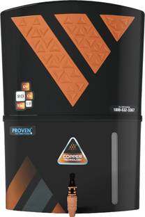 proven Water Purifier with Copper Charge Technology black & copper(Made In India) 12 L RO + UV + UF + ...