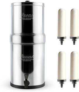 Rama 17-Litre Storage 304-Grade Steel Water Purifier with 7 inch Candles 4 Pcs 17 L Gravity Based Wate...