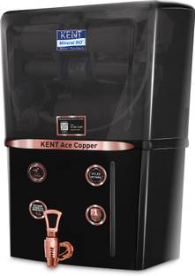 KENT Ace Copper - B//111134B ACE Copper 8 L RO + UV + UF + Copper + TDS Control + UV LED Water Purifier Auto Flush | 8L | 20LPH | Ideal for Borewell/Tanker/Municipal