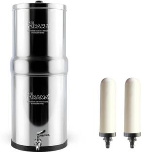 Rama 12-Litre Storage 304-Grade Steel Water Purifier with 7 inch Candles 2 Pcs 24 L Gravity Based Wate...