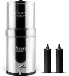 Rama 12 Litre Storage Steel Water Filter + 2 Carbon Candle and 1 Steel Tap 12 L Gravity Based Water Pu...