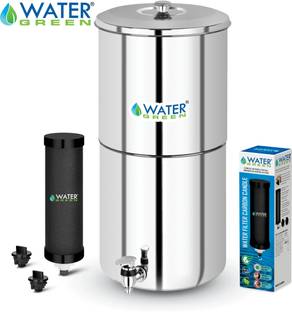 WATER GREEN Water Filter With Carbon Candle 18 L Gravity Based Water Purifier