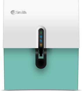 AO Smith F9 5 L RO + SCMT Water Purifier | SCMT - Silver Charged Membrane Technology| Baby-Safe Water with 8 Stage Purification| Digital Display| Alkaline Mineralizer Tech| Wall Mount + Table Top Placement| Suitable for all - Borewell, Tanker, Municipality Water