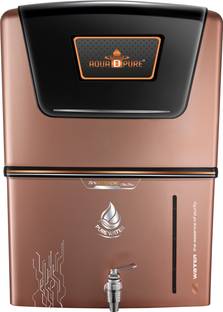 AquaDpure | Copper + Zinc + Alkaline Technology | Elegant Black & Copper Wall Mount | 12 L RO + UV + U...