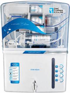 star aqua Omega Water Purifier with Advance technology Copper 12 L RO + In-Tank UV + UF + Copper + Alk...