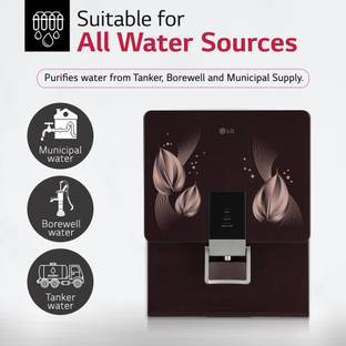 LG 8LTR RO+Mineral Booster Water Purifier with Steel Tank, Crimson Red 8 L RO + UF + Minerals Water Pu...