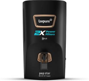 LIVPURE LIV-PEP-STAR-COPPER 2X Power Filter | No Filter Cost for 2 Year | 7 L RO + UV + UF + Copper + ...