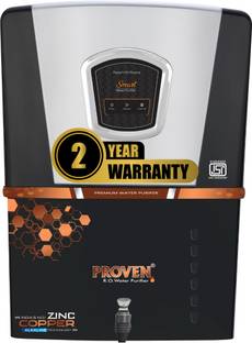 proven Jupiter Black Grey | Needs no service for 2 years | 12 L RO + UF + UV + Copper + Alkaline + Min...