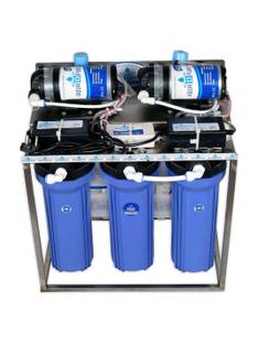 AquaDpure 25 LPH Commercial RO+UV Water Purifier Plant Double Purification Blue Stainless steel Full A...