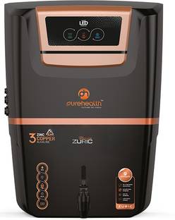 pure health Zuric Black Water Purifer 65 L RO + UF + UV + Copper + Alkaline + Mineralizer Water Purifi...