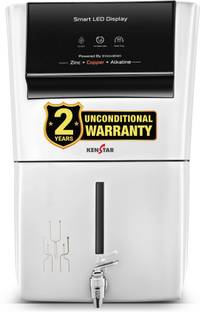 Kenstar White Pureza. 8 L RO + UF + UV + Copper + Alkaline + Mineralizer Water Purifier Needs no service for 2 years
