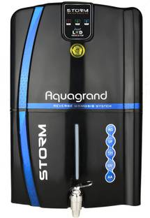 Aquagrand Storm LED Indicator With Alkaline Vitamin B12 Filter 12 L RO + UV + UF + TDS + Alkaline Wate...