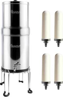 Rama Water Filter Purifier 24 Litre storage with 4 Spirit Candle SS Tap and SS Stand 24 L Gravity Base...