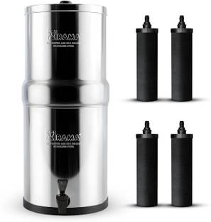 Rama 8 Litre Storage Steel Water Purifier Filter + 4 Carbon Candle and 1 Plastic Tap 17 L Gravity Base...