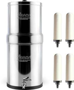 Rama 17-Litre Storage 304-Grade Stainless Water Purifier with 7 inch Candles 4 Pcs 17 L Gravity Based ...