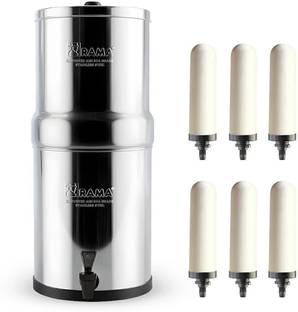 Rama Gravity Water Filter, 32 Litre Storage and 6 Spirit Candles and Plastic Tap 32 L Gravity Based Wa...