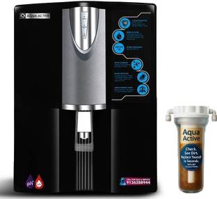 AquaActive Misty 100 GPD 10-Litres Mineral Water Purifier ,White with Up to 2500 TDS 10 L RO Water Pu...