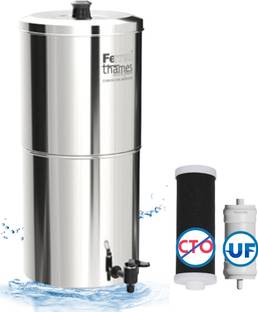 Ferrum Ultra Pure Water Filter Stainless Steel with Ultrafilter, ActivatedCarbon 20 L Gravity Based + ...