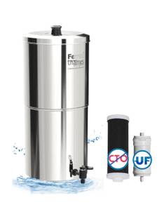 Ferrum Ultra Pure Water Filter Stainless Steel with Ultrafilter, ActivatedCarbon 20 L Gravity Based Wa...