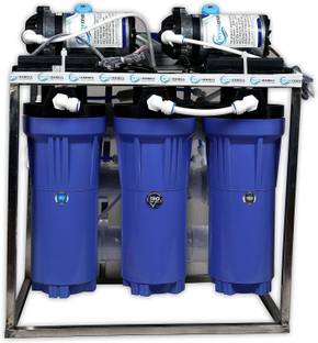 Hydroshell 25 LPH commercial RO water purifier Plant 25 Liter Per Hour Double Purification Blue Stainl...
