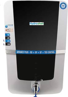 Hydroshell Water Purifier  With Copper and Alkaline Filter Black 12L 12 L RO + UV + UF + TDS Water Pur...