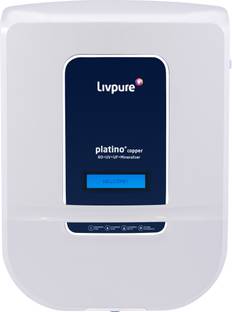 LIVPURE LIV-PLATINO-PLUS-COPPER2000 8.5 L RO + UV + UF + Minerals + Copper Water Purifier 8 STAGE ADVA...