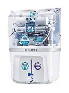 KENT GRAND PLUS ZWW 9 LTR MINERAL RO+UV+UF+TDS CONTROL+ UV LED IN TANK, (WHITE) 20LTR/HR 20 L RO + In-...