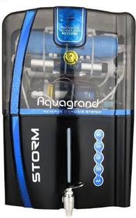 Earth Ro System Storm Black Model Suitable For borewell, tanker, municipal water 12 L RO + UV + UF + T...