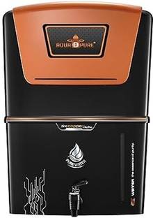AquaDpure | Copper + Zinc + Alkaline Technology | Elegant Black & Copper Wall Mount | 12 L RO + UV + U...