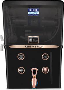 KENT ACE Plus- B 8 L RO + UV + UF + Alkaline + Copper + TDS Control + UV LED Water Purifier .0001 Micron RO Membrane | Auto Flush | 8L | 20LPH | Ideal for Borewell/Tanker/Municipal Water