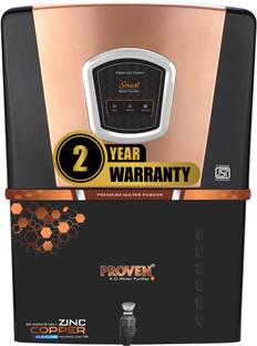 proven Jupiter Black Copper | Needs no service for 2 years | 12 L RO + UF + UV + Copper + Alkaline + M...