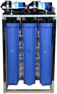 AquaDpure 50 LPH commercial RO water purifier Plant 50 Liter Per Hour Blue Stainless steel Full Automa...
