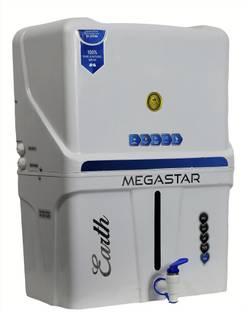 Earth Ro System Megastar Full White Model Suitable For borewell, tanker, municipal water 12 L RO + UV ...