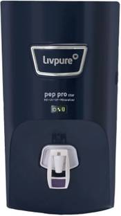 LIVPURE LIV-PEP-PRO-STAR.Suitable for all - Borewell, 7 L RO + UV + UF + Minerals Water Purifier