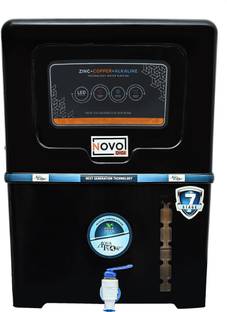 Aqua Flow Enterprises Novo Digi 12 L RO + UV + UF + TDS Control + Alkaline + Copper + UV in Tank Water...