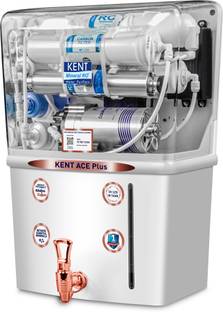 KENT ACE Plus 8 L RO + UV + UF + Alkaline + Copper + TDS Control + UV LED Water Purifier Advanced RO Tech for Sabse Shudh Paani| Auto Flush | 8L | 20LPH | Ideal for Borewell/Tanker/Municipal Water